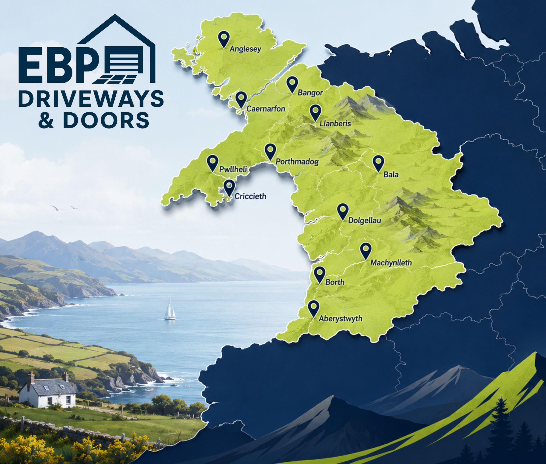EBP service areas across North Wales