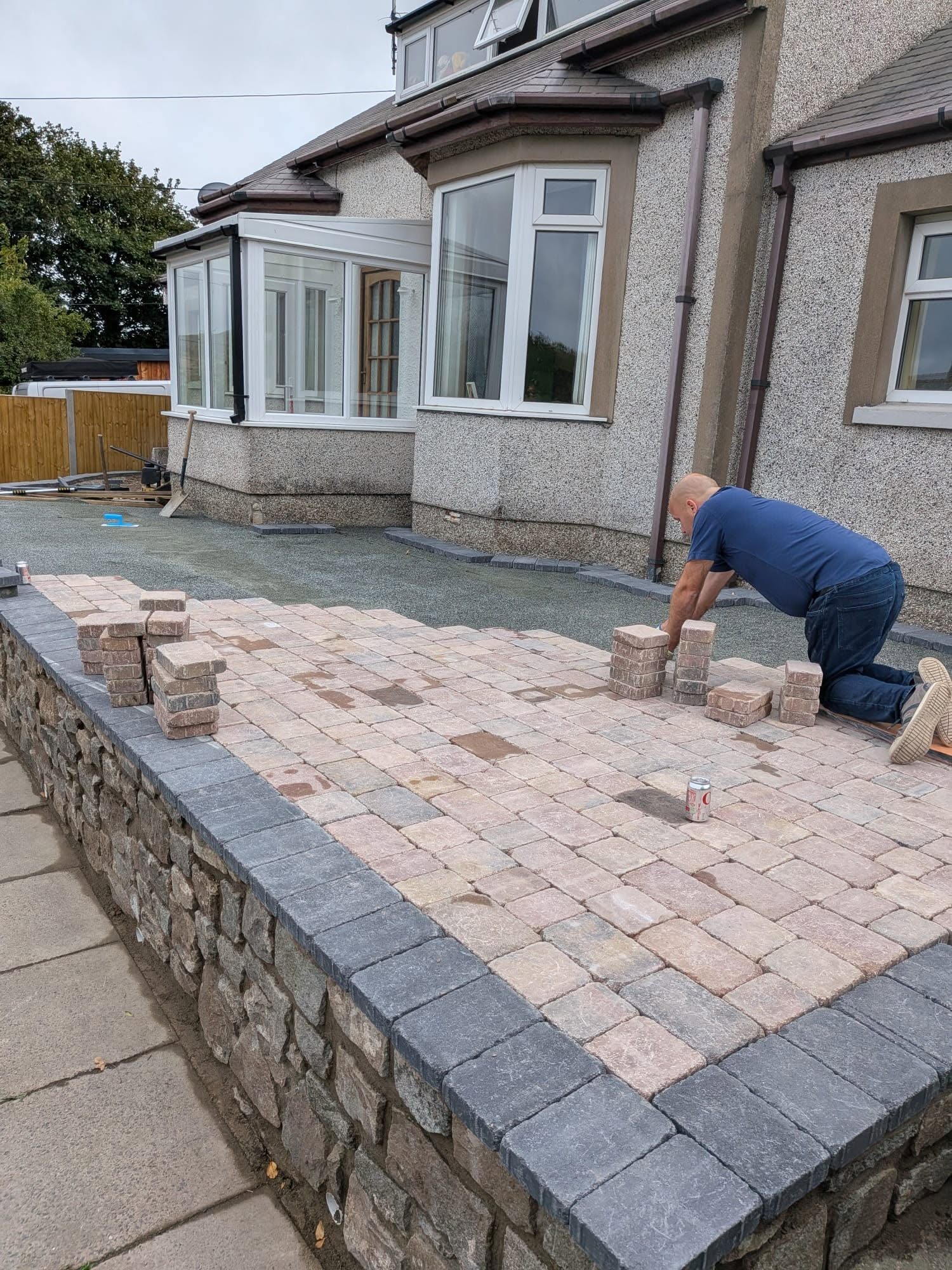 Block paving being installed by EBP North Wales