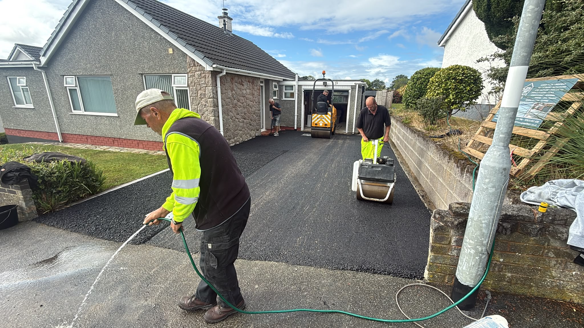 Completed residential tarmac surfacing in Abersoch North Wales