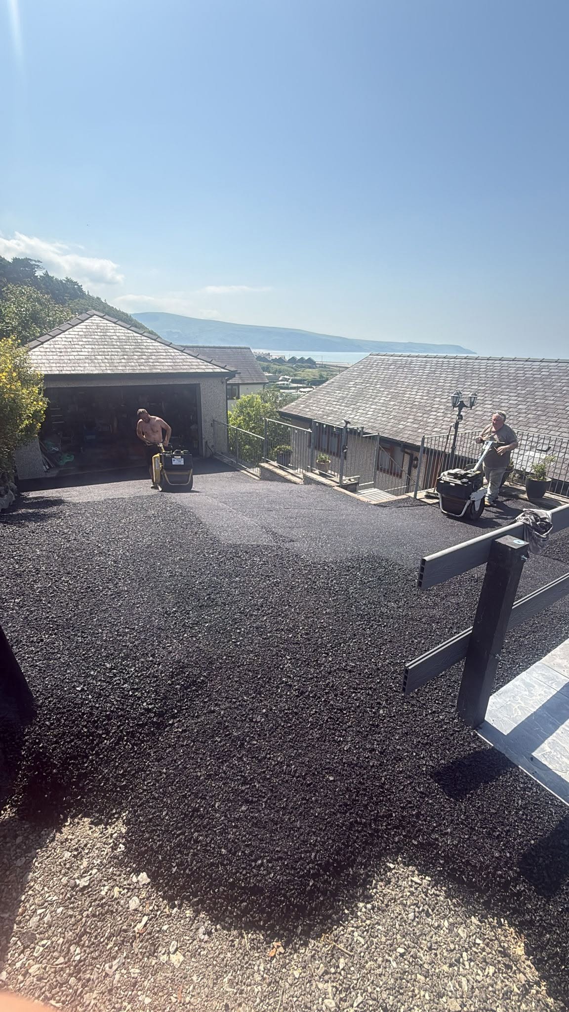 Tarmac driveway being laid in Caernarfon