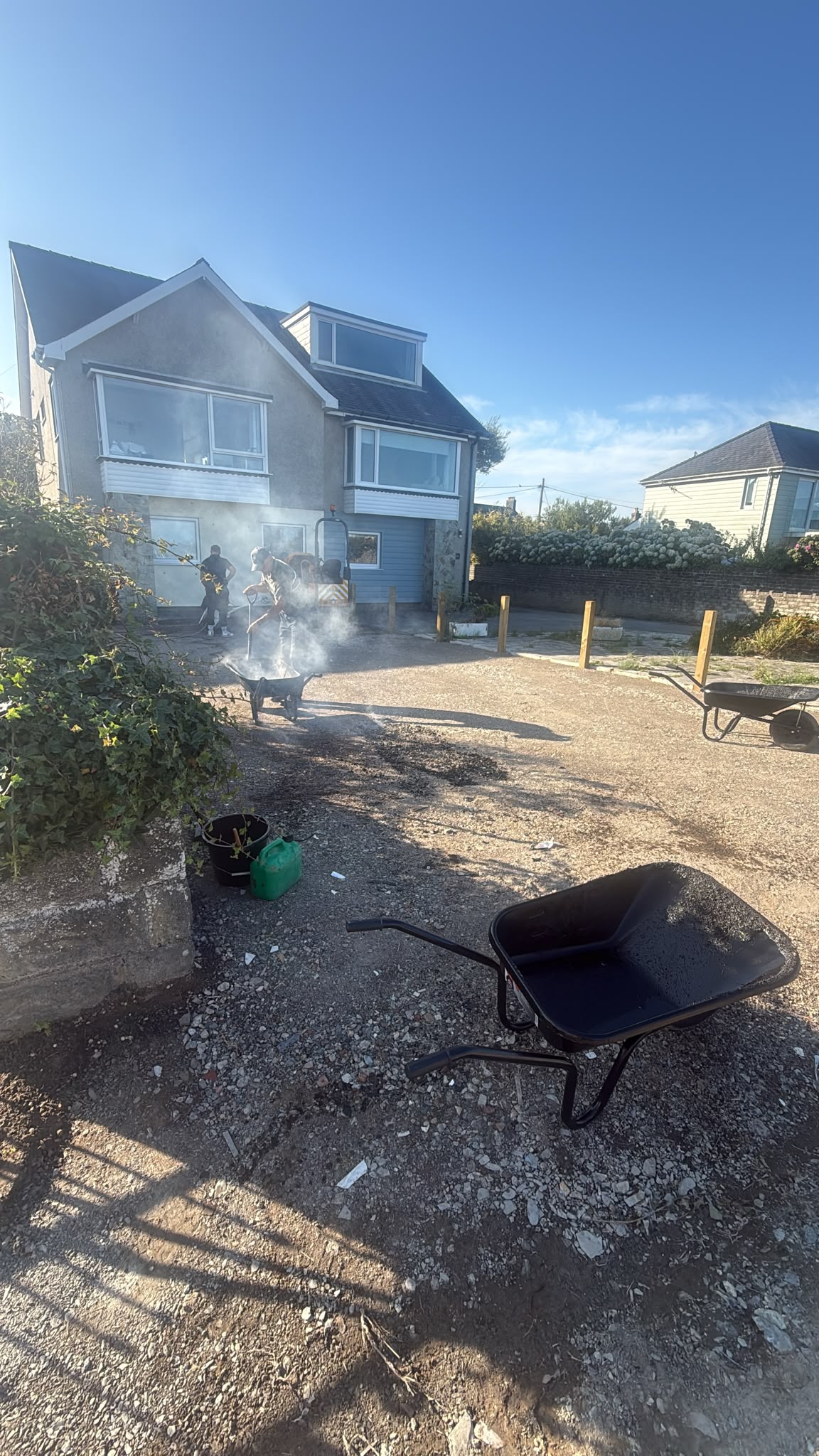 Prepared driveway ready for tarmac in Porthmadog